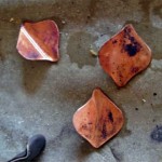 Annealed copper leaves.