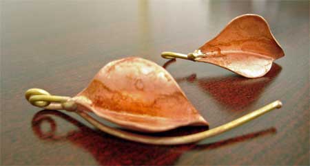 The beginnings of copper earrings.