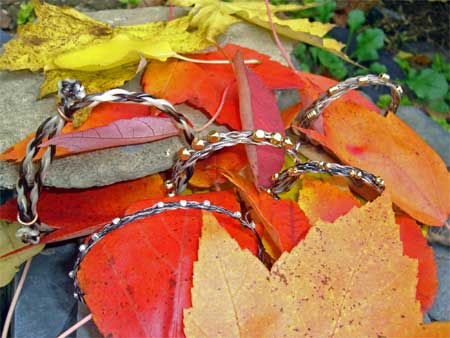 new-designs2 The horse hair bracelet at top left is a new adjustable version.